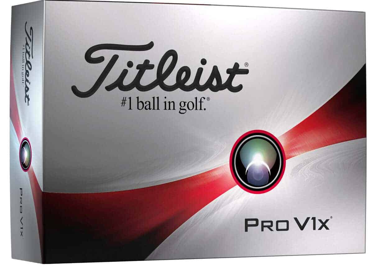 A box of dozen Titleist Pro V1x golf balls